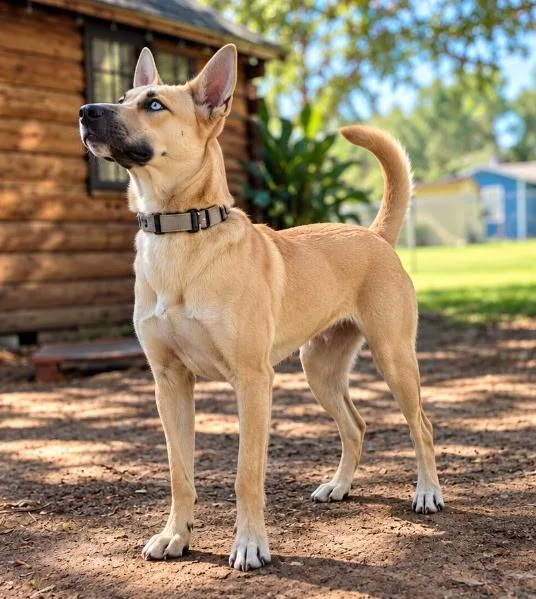 A young medium-sized female Yellow / Tan / Blond / Fawn German Shepherd Dog dog named Canela for adoption in Magnolia, TX