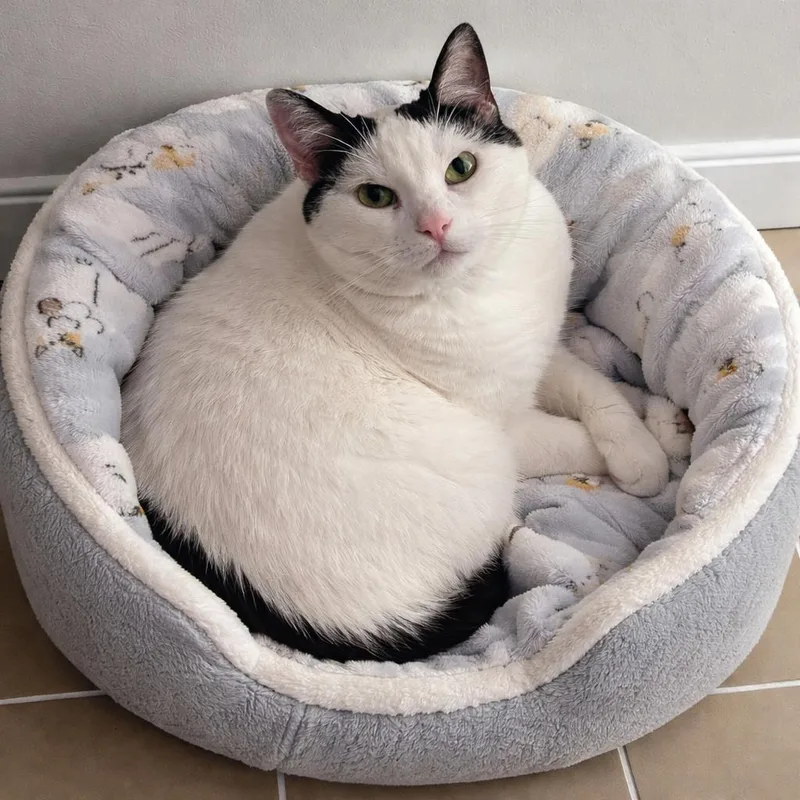 An adult large-sized female Black & White / Tuxedo Tuxedo cat named Lulu for adoption in Hillsboro, TX