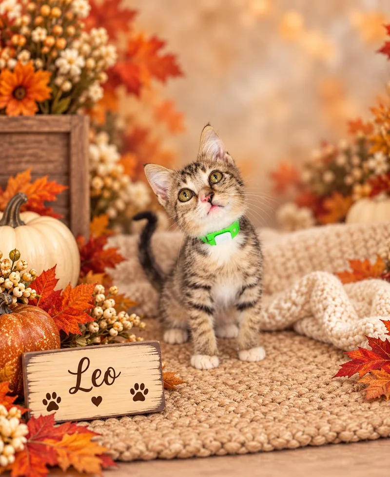 A baby small-sized male Tabby cat named Leo for adoption in Tavares, FL
