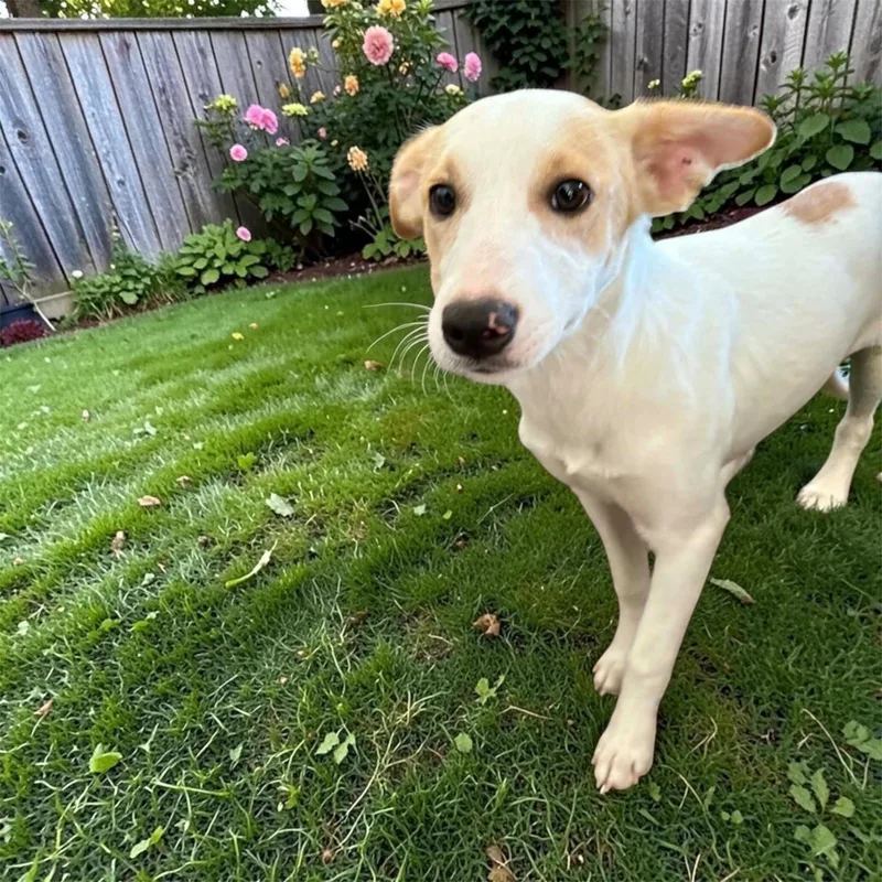 A baby medium-sized female White / Cream Parson Russell Terrier dog named Lilith for adoption in Woodbury, NJ