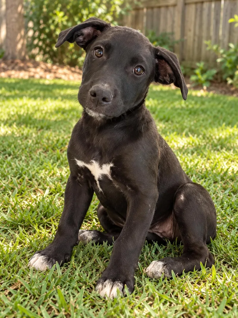 A baby large-sized male Black Labrador Retriever dog named Bee keeper for adoption in Evergreen, CO
