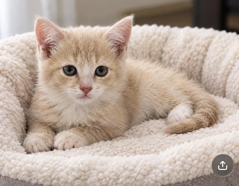 A baby medium-sized female Domestic Short Hair cat named Fuji for adoption in Crossville, TN