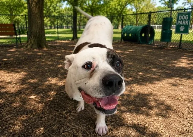 An adult large-sized female American Bulldog dog named Luna for adoption in Miami, FL