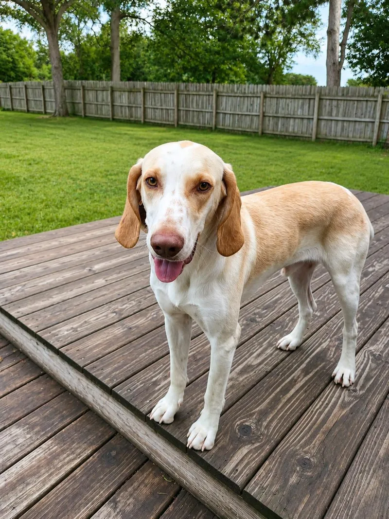 A young large-sized male Apricot / Beige American Foxhound dog named King for adoption in Grand Rapids, MI