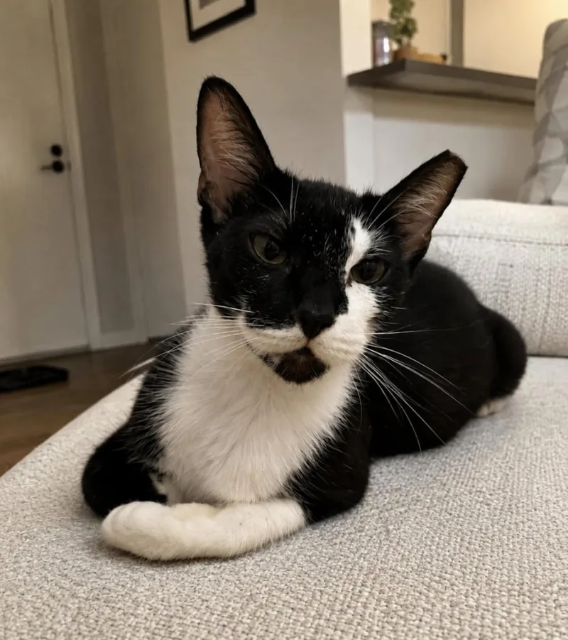 An adult medium-sized female Black & White / Tuxedo Domestic Short Hair cat named Oreo for adoption in Jacksonville, FL