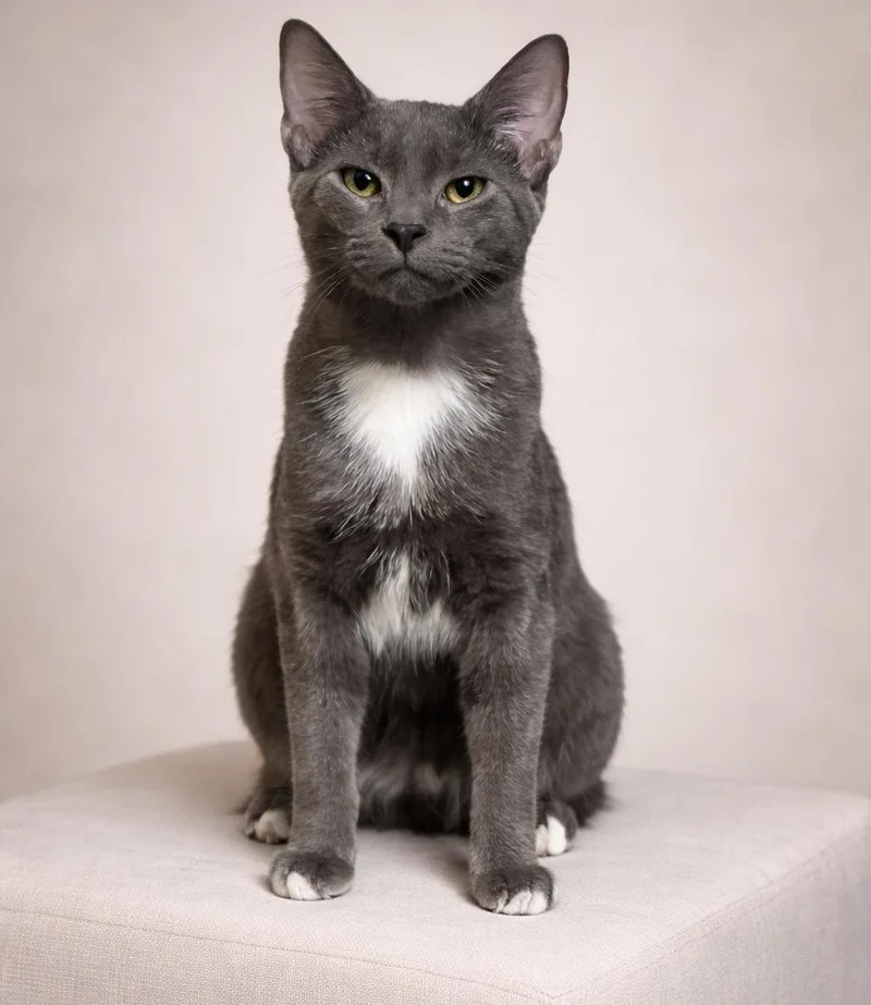 A young medium-sized male Gray / Blue / Silver Domestic Short Hair cat named Baloo for adoption in Rixeyville, VA