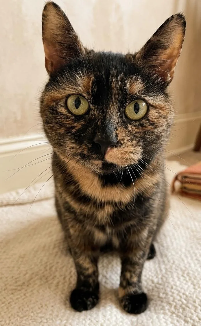 An adult medium-sized female Tortoiseshell Tortoiseshell cat named Tigerlily for adoption in Montclair, NJ