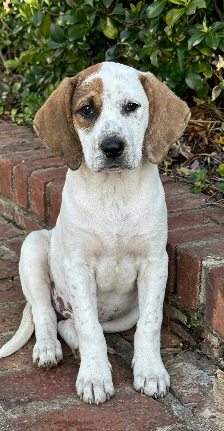 A baby medium-sized female White / Cream Labrador Retriever dog named Lizzy for adoption in Seale, AL