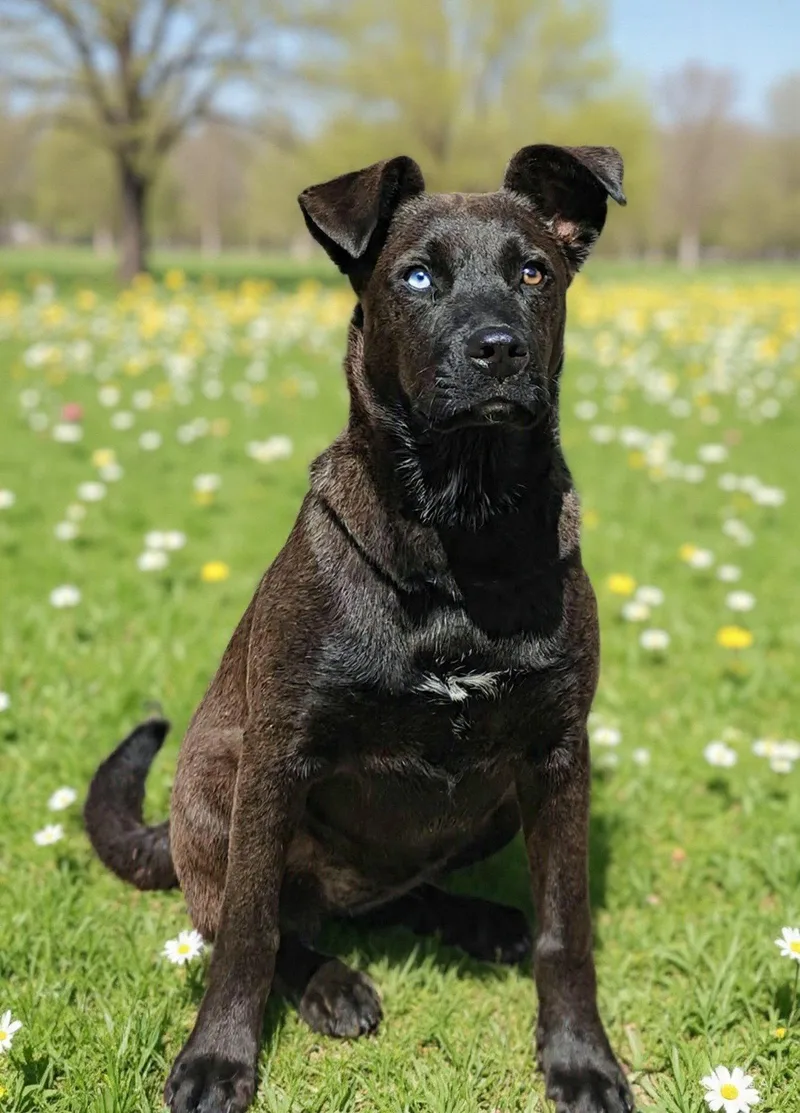 A young medium-sized female Catahoula Leopard Dog dog named Nalu for adoption in Talladega, AL