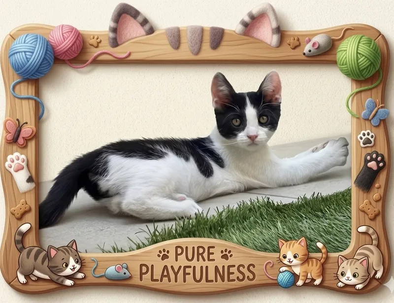A baby small-sized male Black & White / Tuxedo Domestic Short Hair cat named Orbie for adoption in Los Angeles, CA