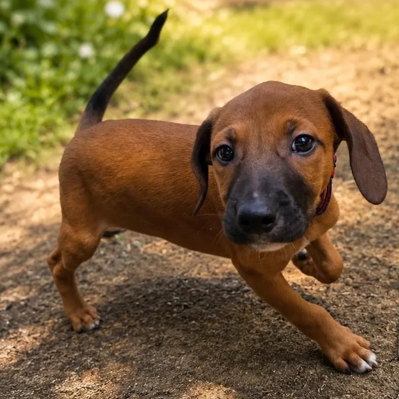 A baby medium-sized male Bicolor Mixed Breed dog named Luis for adoption in Baldwin, MD