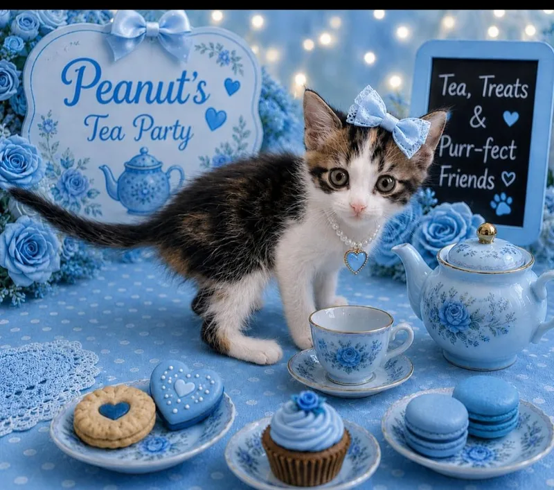 A baby small-sized male Domestic Short Hair cat named Peanut for adoption in Washington Court House, OH