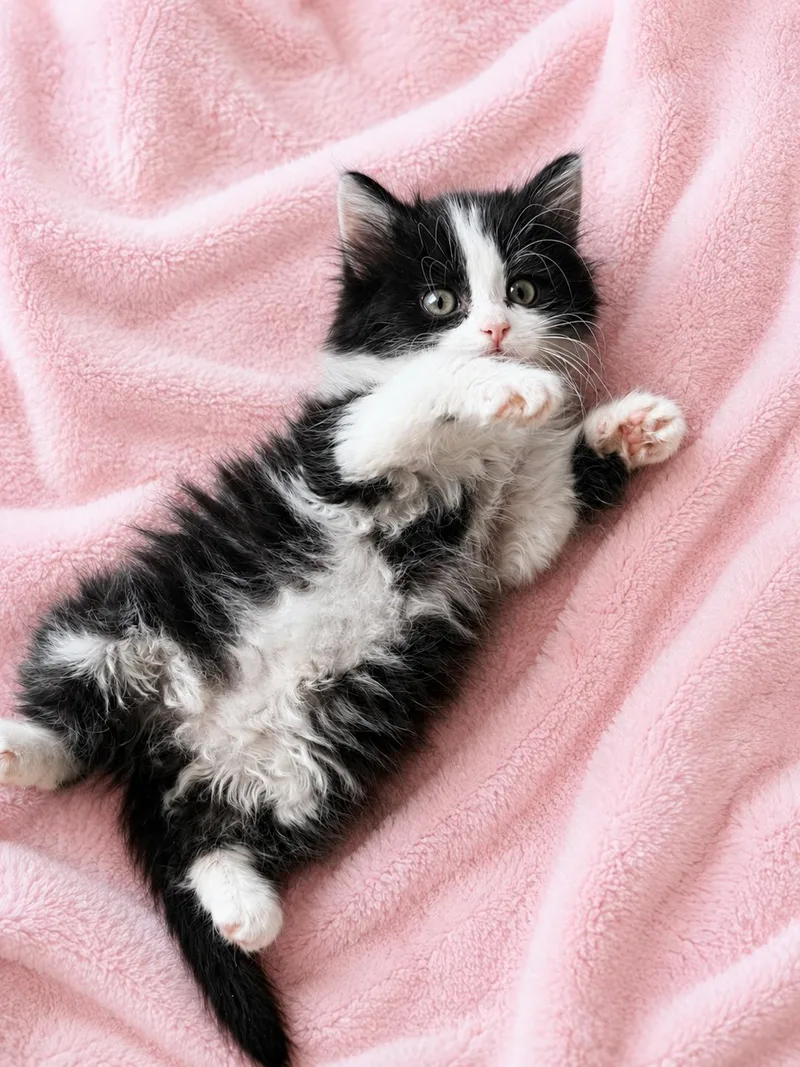 A baby medium-sized male Black & White / Tuxedo Domestic Long Hair cat named Grayson for adoption in Greensboro, NC