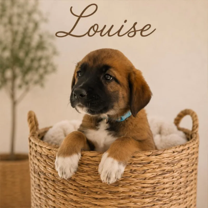 A baby large-sized female Brown / Chocolate Anatolian Shepherd dog named Louise for adoption in Phoenix, AZ