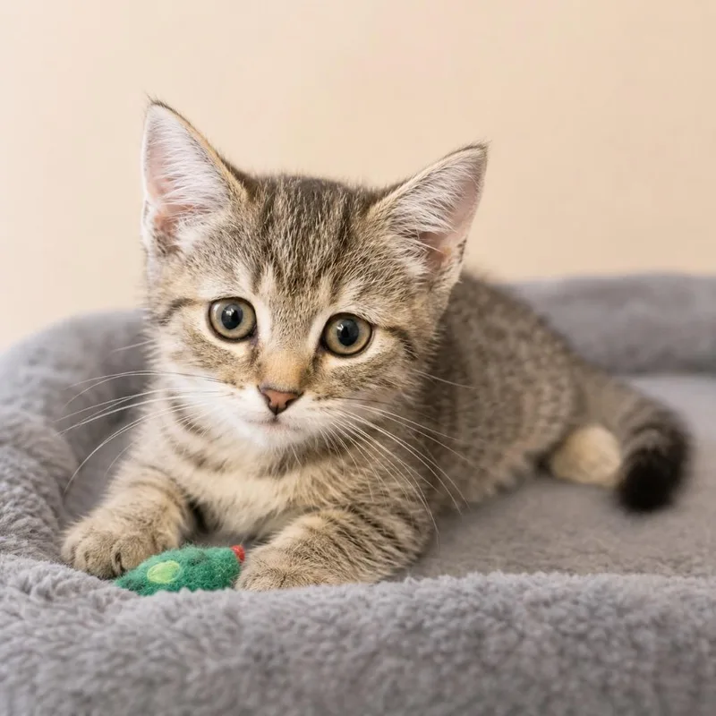 A baby small-sized female Domestic Short Hair cat named Yates for adoption in Ewing, NJ