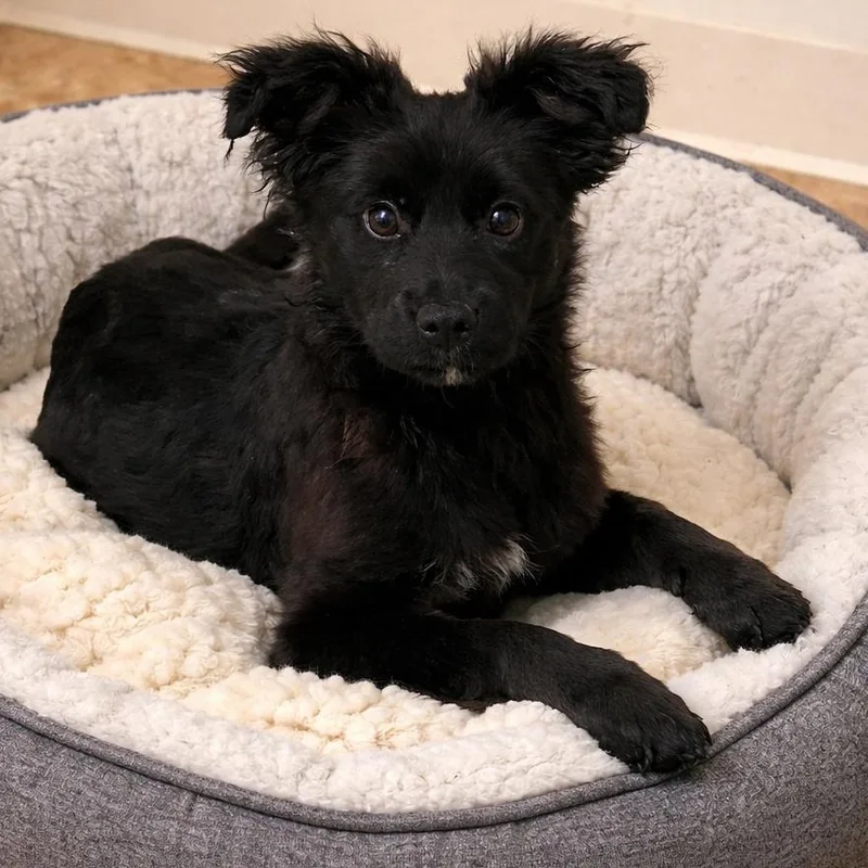 A baby medium-sized female Black Mixed Breed dog named Eliza for adoption in Cranston, RI