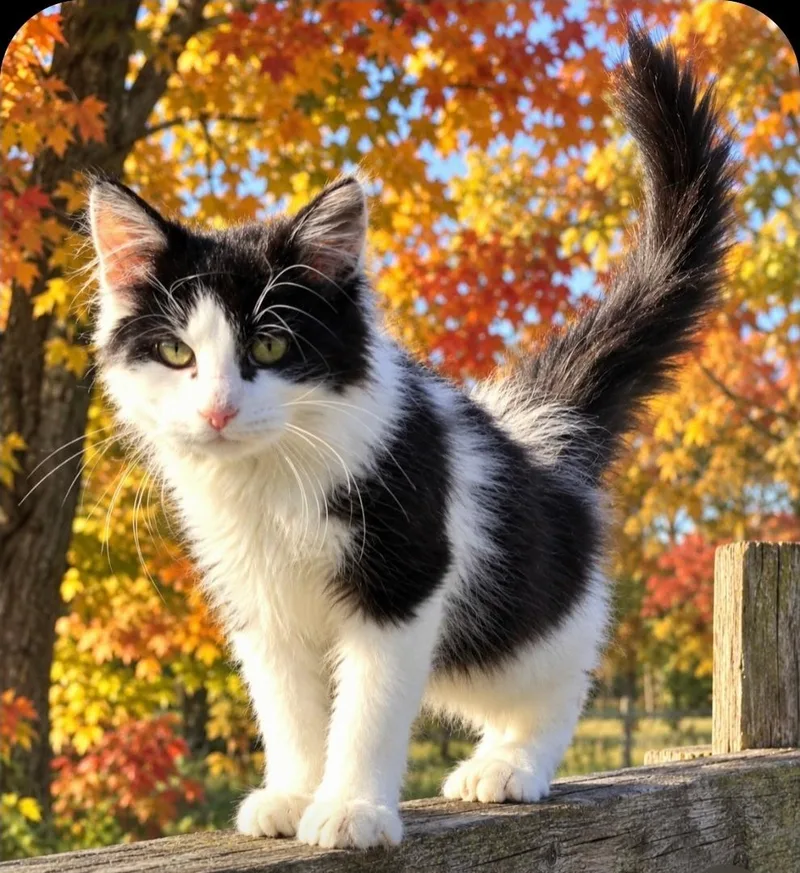 A baby medium-sized male Black & White / Tuxedo Domestic Medium Hair cat named Bentley for adoption in Saint Paul, MN