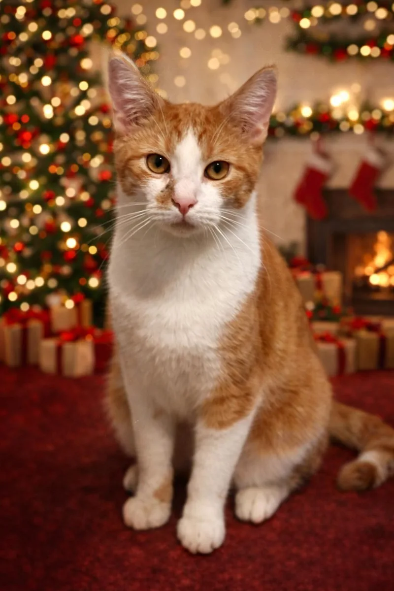 A young medium-sized male Orange & White Domestic Short Hair cat named Harris for adoption in Lacon, IL