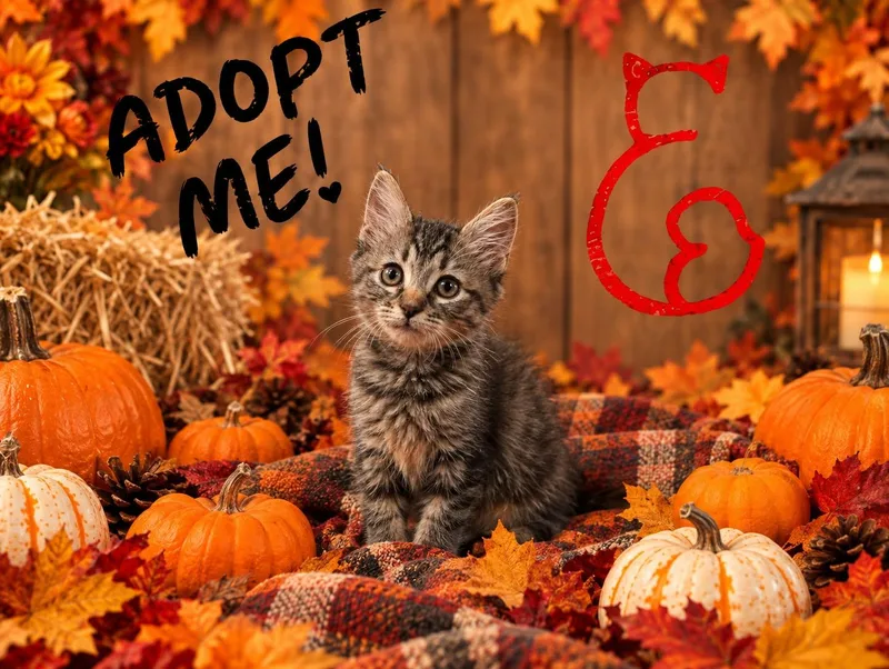 A baby small-sized female Domestic Short Hair cat named Penelope for adoption in queen creek, AZ