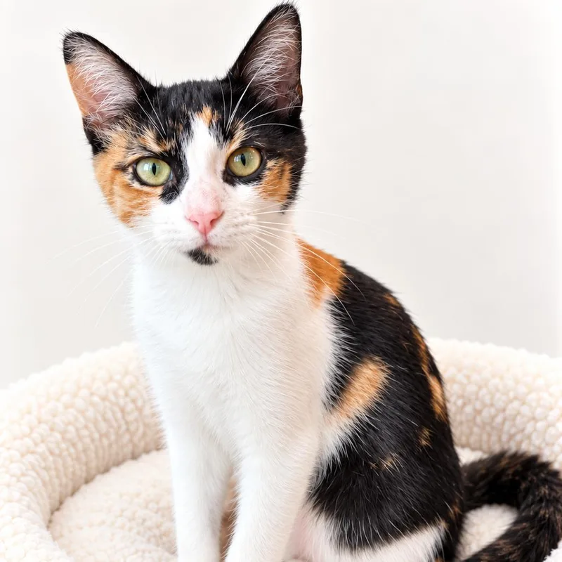 A baby small-sized female Calico Domestic Short Hair cat named Autumn for adoption in Redwood Falls, MN