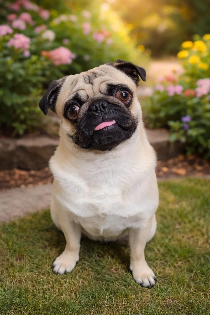 A young small-sized male Pug dog named Butters for adoption in Georgetown , CA