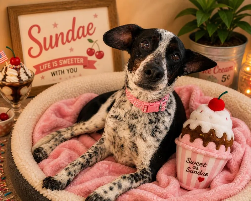 A young small-sized female Mixed Breed dog named Sundae for adoption in Centralia, IL