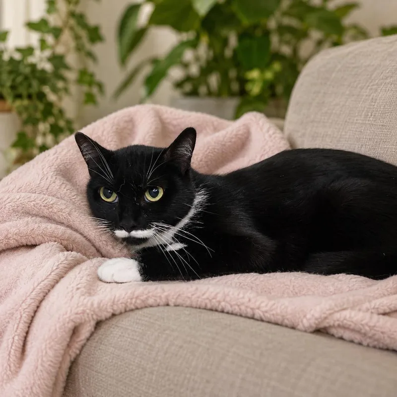 An adult medium-sized female Domestic Short Hair cat named Miss Stache for adoption in Dallas, TX