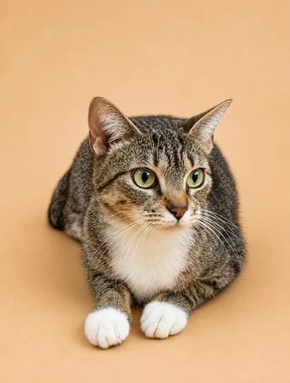 An adult medium-sized female Domestic Short Hair cat named Popcorn for adoption in Dahlonega, GA
