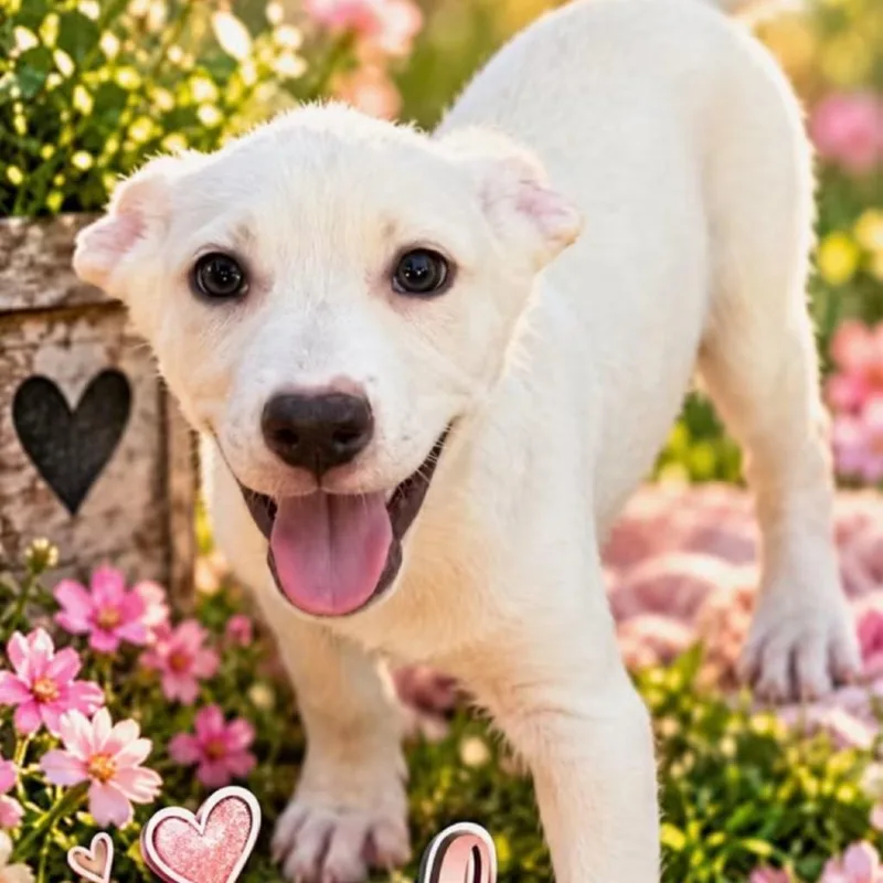 A baby medium-sized female Yellow / Tan / Blond / Fawn Labrador Retriever dog named Angel for adoption in Grand Junction, CO