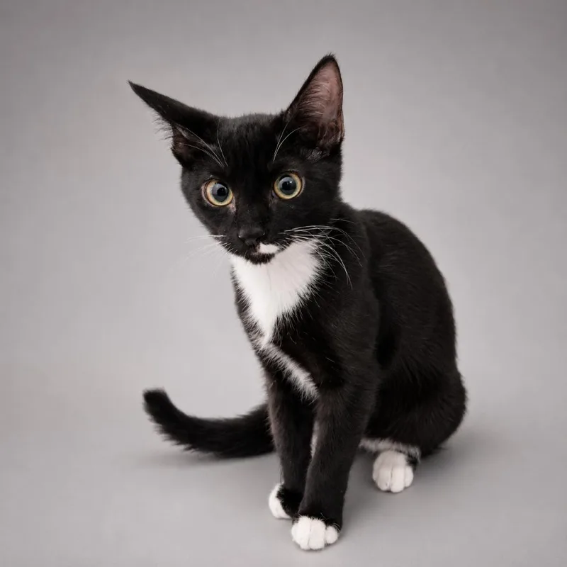 A baby small-sized male Black Domestic Short Hair cat named Biscuit for adoption in Miami, FL
