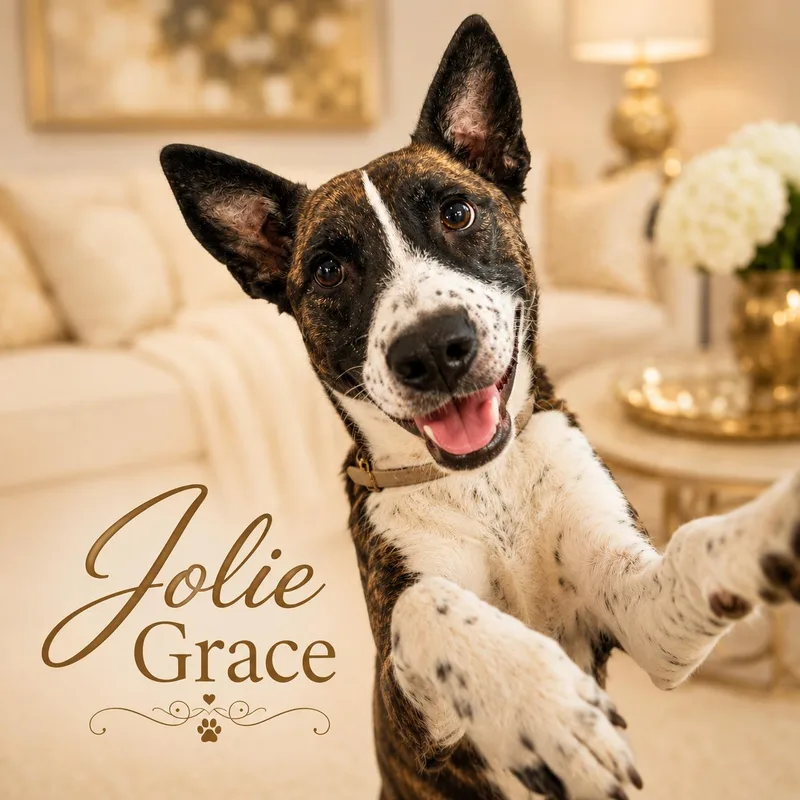 A young medium-sized female Australian Cattle Dog / Blue Heeler dog named Jolie Grace for adoption in Farmington, MO