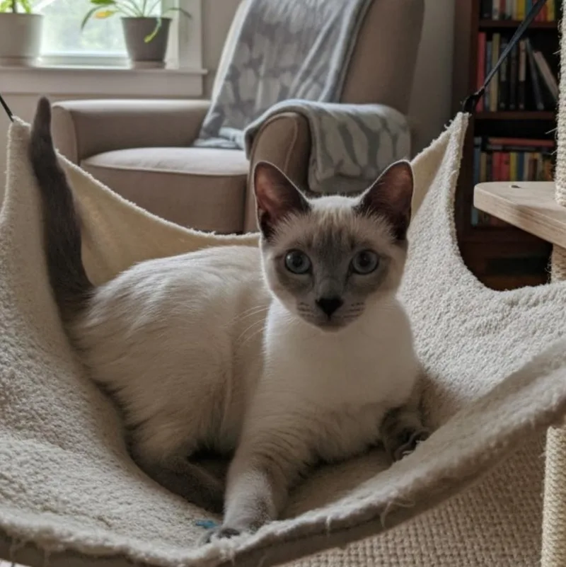 A baby medium-sized female Lilac Point Siamese cat named Maya for adoption in Hawthorne, CA
