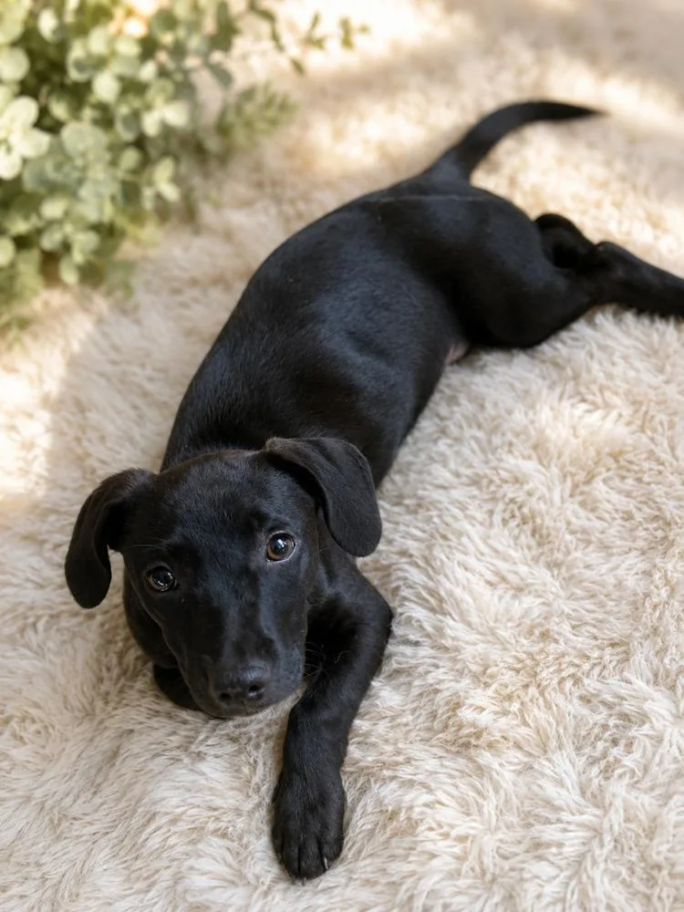 A baby medium-sized male Black Dachshund dog named Jupiter for adoption in Albuquerque, NM