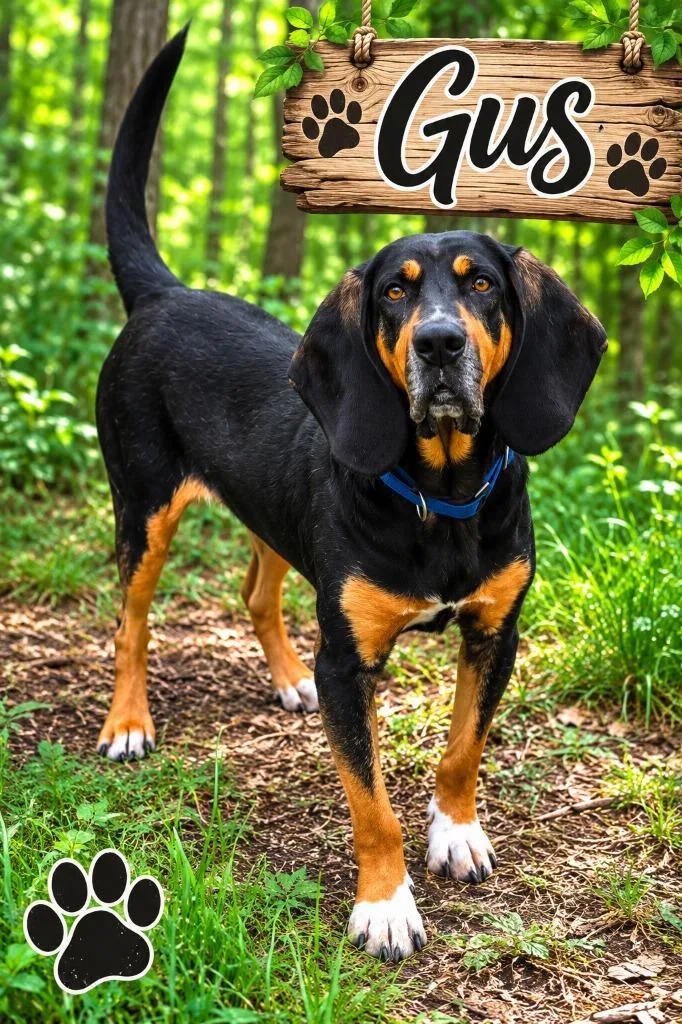 A young medium-sized male Mixed Breed dog named Gus for adoption in Moberly, MO