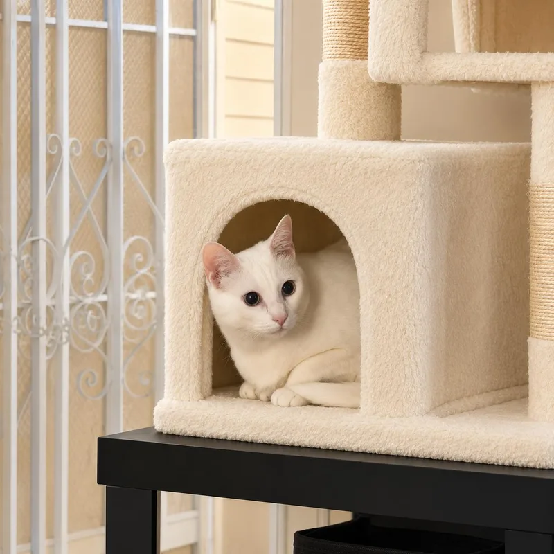An adult large-sized female White Domestic Short Hair cat named Snowy for adoption in Los Angeles, CA