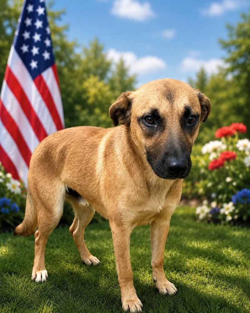 A baby medium-sized male Black Mouth Cur dog named Blue for adoption in Spring, TX