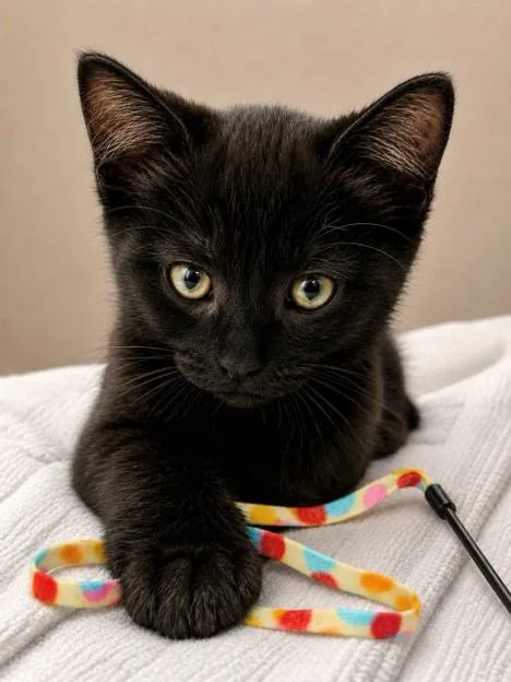 A baby small-sized female Domestic Short Hair cat named Andromeda for adoption in Fairfield, CA