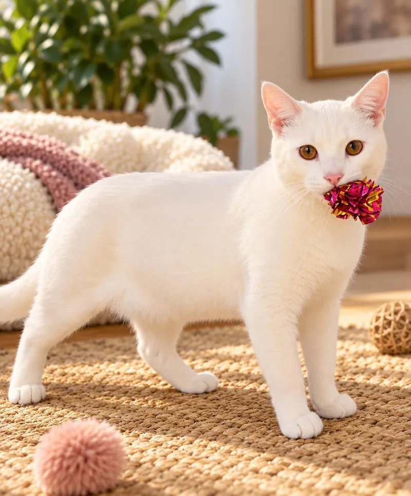 A young medium-sized male White American Shorthair cat named Henry for adoption in New York, NY
