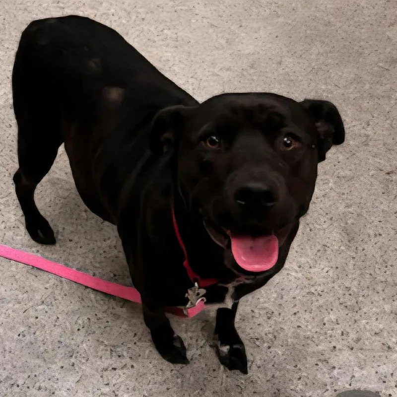 An adult large-sized female Black Mixed Breed dog named Peppermint Patty for adoption in Kansas City, MO