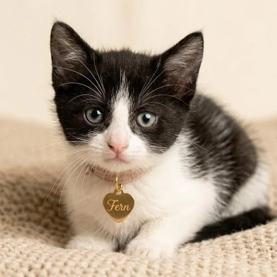 A baby small-sized female Black Domestic Short Hair cat named Fern for adoption in Hannibal, MO