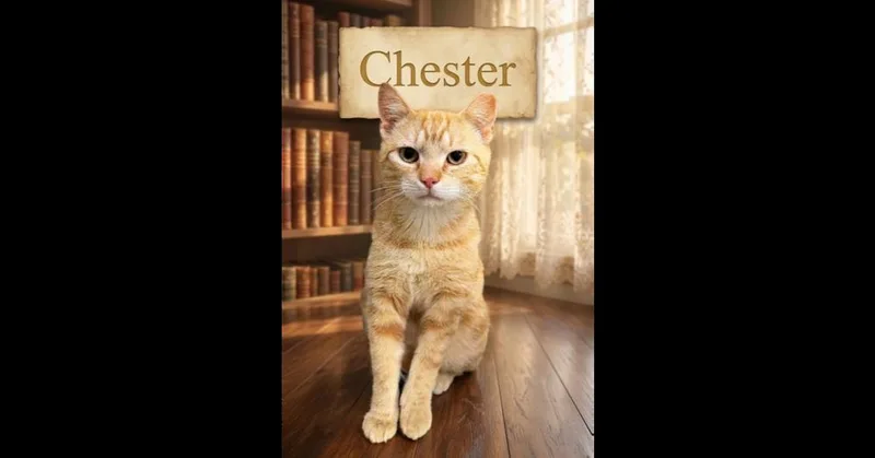 An adult medium-sized male Orange & White Domestic Short Hair cat named Chester for adoption in Chalfont, PA