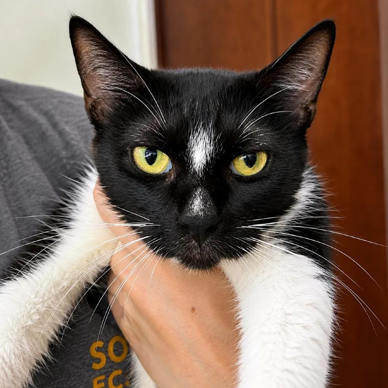 An adult small-sized female Black Domestic Short Hair cat named Zendaya for adoption in Tustin, CA