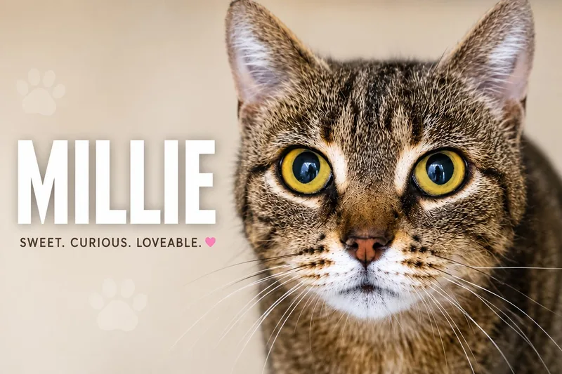 An adult medium-sized female Tabby cat named Millie for adoption in Greenville, DE