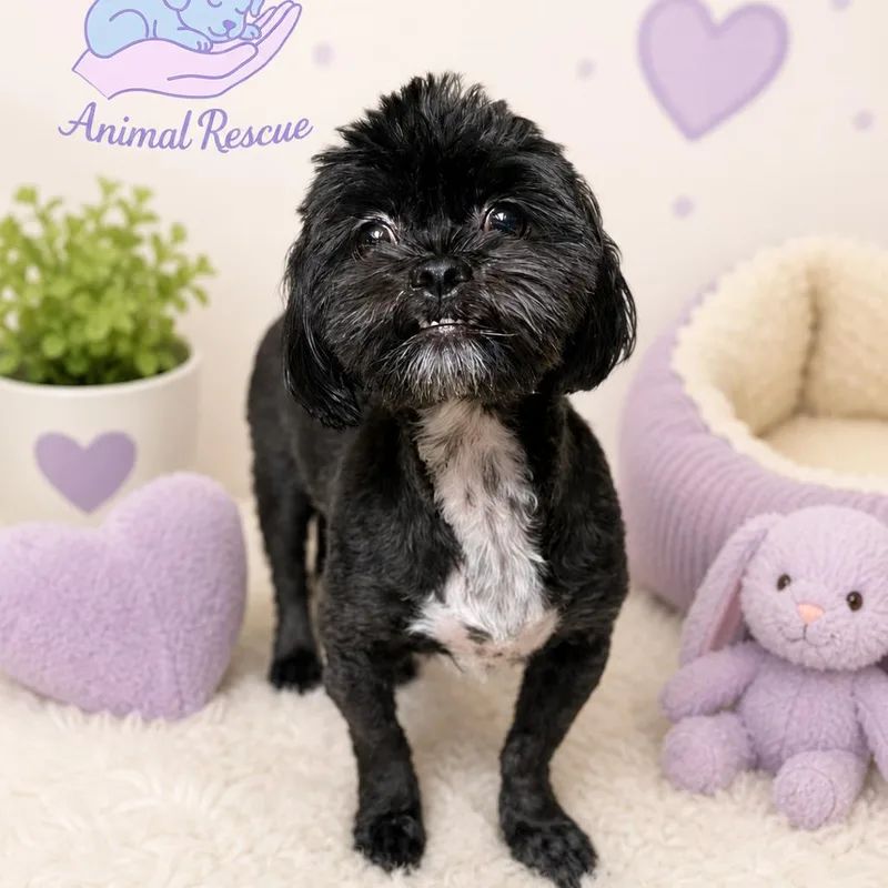 An adult small-sized female Black Shih Tzu dog named Kai for adoption in Kissimmee, FL