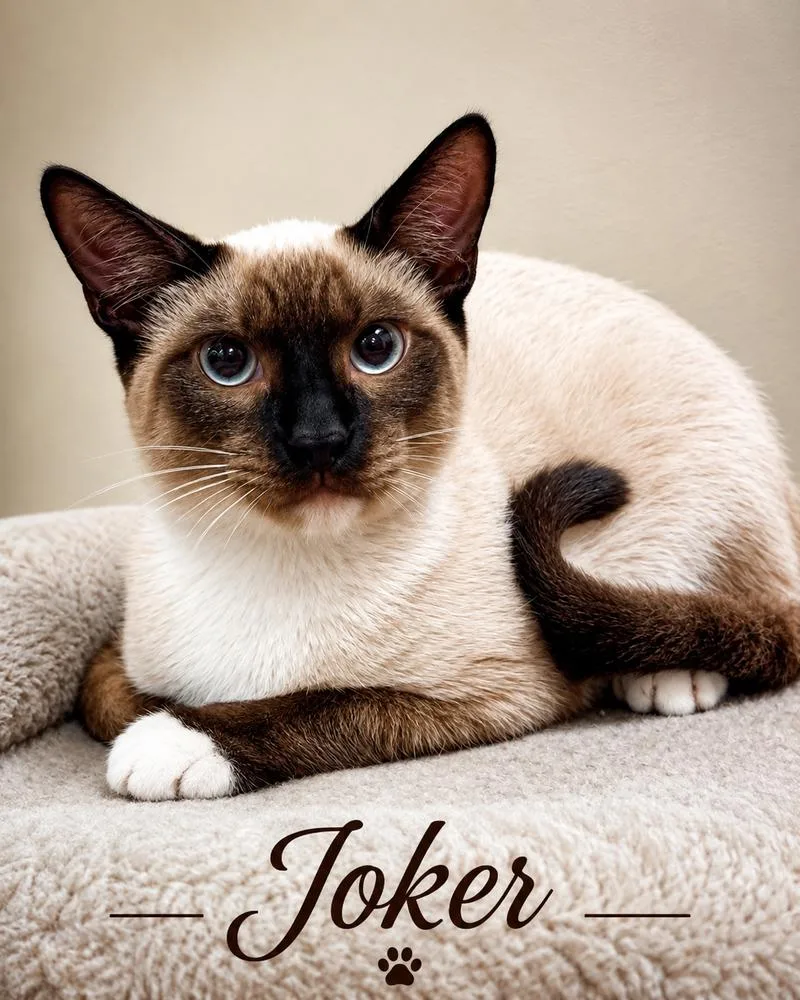 A baby medium-sized male Siamese cat named Joker for adoption in Fern Park, FL