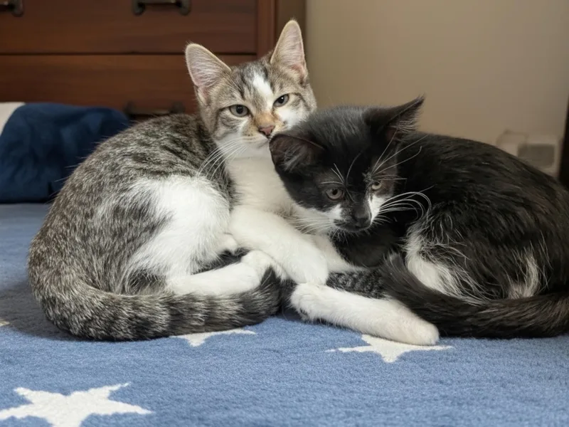 A baby small-sized male Black & White / Tuxedo Domestic Short Hair cat named Bernie for adoption in Syosset, NY