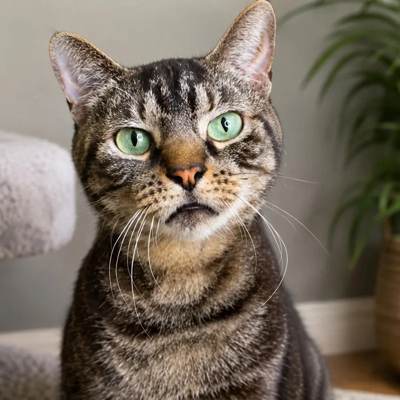An adult small-sized male Gray / Blue / Silver Domestic Short Hair cat named Stormi for adoption in Hopkinton, MA