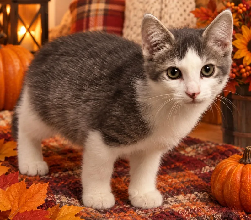 A young small-sized male Tabby (Gray / Blue / Silver) Domestic Short Hair cat named Otis for adoption in Seven Valleys, PA