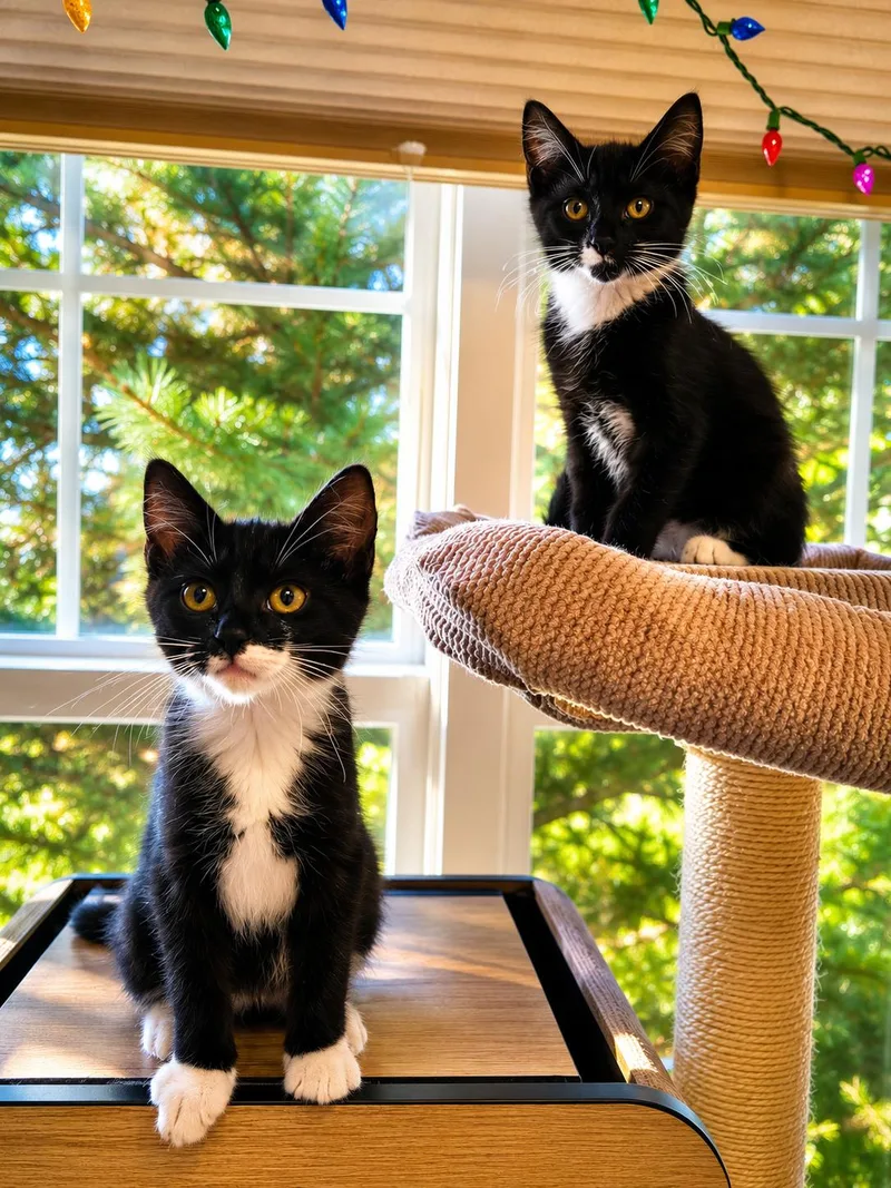A young medium-sized male Black & White / Tuxedo Domestic Short Hair cat named Pickles for adoption in Medford, OR