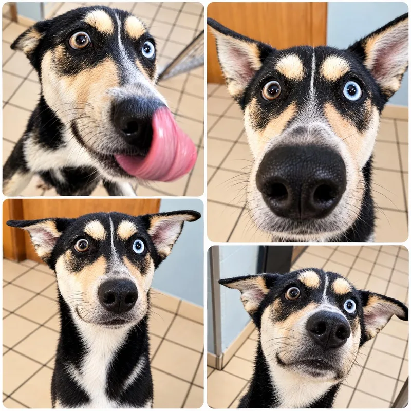 A young medium-sized male Black Siberian Husky dog named Dutch for adoption in Westfield, NY